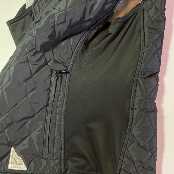 Serac Black Zip Front Quilted Women's Vest - Picture 5 of 6